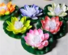 Fleurs décoratives 17 CM Artificielle LED Fleur De Lotus Lampe Dans La Piscine D'eau Colorée Changée Flottant Souhaitant Des Lanternes Pour La Fête De Mariage