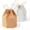 Geschenkverpackung, sechseckige Schachtel, Happy Candy Holiday Party-Verpackung, Ochsenhaut, Weiß, Schwarz und andere kleine Kartons in anderen Farben, unterstützt die individuelle Anpassung