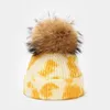 BeanieSkull Caps Autmn Winter Warm Hat for Boys Girls Kids Funny Cute Kintted Hats with Real Fur Ball Children's Outdoor Ear Protect Beanies 221123
