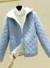 Kvinnor Down Parkas Winter Clothing Fashion Plaid Cotton Coat Plus tjock stativkrage Jacka för kvinnor 221124