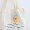 1 st lalafanfan schattige eend keychain kawaii café mimi gele eend actie figuur sleutelhangers tassen decoratie speelgoed voor ldren cadeaus j220729