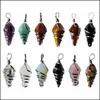 Porte-clés Pendentif en forme de cône de cristal de guérison pour sacs enveloppés de fil de pierre précieuse pointue, véritable quartz Reiki naturel St Dhgarden Dhlfk