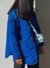 Femmes Down Parkas Cryptographique Hiver Bleu Oversize Puffer Vestes pour Femmes Casual Mode Chaud Coton Bouton Matelassé Manteau et Veste Lâche 221124