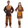 Thème Costume Umorden Halloween s Adulte Indien Primitif Macho Caveman pour Hommes Femmes Pourim Fête Mardi Gras Déguisement WSJ810 221124