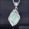 Colares pendentes Qimoshi Colar feminino quartzo natural pingente de cristal feminino cura de pedra olho de olho de moda de moda 12p dhgarden dhfwb