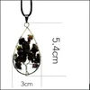 Pendant Necklaces Tree Of Life Birthstone Sterling Sier Pendant Jewelry Natural Healing Crystals Quartz Necklace For Unisex Dhgarden Dhxq3