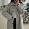 Kobiety futra kobieca sztuczna jagnięcinowa wełna długa płaszcz imitacja Plush Plush Coats Winter High Street gruba ciepła kurtka o wysokiej jakości lapie