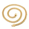 Łańcuchy 8 mm10 mm12mm14mm16mm Miami Cuban Link Łańcuchy ze stali nierdzewnej męskie 14 -karne złote łańcuchy Wysokie polerowane naszyjniki punkowe Męskie biżuterię 5056482