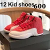 2023 Kids Basketball Shoes jumpman 12s 12 Black Deadly Red Pink Gym Athletic Sneakers Kid shoe XII Toddler Children Sport Sneaker Leather Trainers EUR 26-35