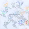 Decorações de Natal Decorações de Natal Butterfly Party Bolo Decoração de parede Adesivo de parede 3D Presente de casamento Removável R Dhrjz