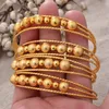 Bangle 4st/Lot Etiopiska smycken Ball Bangles Dubai Gold Colorjewelry för kvinnliga afrikanska armband gåvor