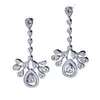 Boucles d'oreilles pendantes Anziw goutte unique pour les femmes en argent sterling 925 lunette en forme de poire brillant créé pierres précieuses bijoux fins cadeaux de fête