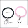 Party Favor Party Favor Sile Poignet Porte-clés Mode Paillettes Bracelet Sport Porte-clés Bracelets Bracelet Anneaux Ronds Grand Mignon Porte-clés Dhgim