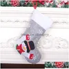 Christmas Decorations Christmas Decorations Stockings Led Socks With Snowman Santa Elk Bear Printing Xmas Candy Gift Bag Fireplace T Dhna1