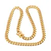 Łańcuchy 8 mm10 mm12mm14mm16mm Miami Cuban Link Łańcuchy ze stali nierdzewnej męskie 14 -karne złote łańcuchy Wysokie polerowane naszyjniki punkowe Męskie biżuterię 5056482