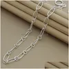 Pendentif Colliers Sier Ot Boucle Collier 45Cm 18 Pouces Simple Chaîne Pour Femme Homme Mode Charme Bijoux Drop Delivery Colliers Pen Dhawz