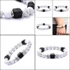 Perlé 10 pièce/ensemble naturel 8Mm Howlite cubique Zircon boule perles Bracelet cadeaux pour hommes femmes bijoux faits à la main livraison directe attelle Dhgarden Dhbs6