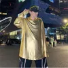 Men's Hoodies Men's Long-Sleeve Hoodie T-Shirt Spring And Autumn Personality Bright Leather Fashion Stage Style Runway Large Size Jacket