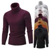 Pulls pour hommes Pull à col roulé Automne Hiver Classique Solide Slim-Fit Pulls tricotés Mâle Casual Chemise à fond Chaud Jumper 221124