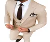 Beige Wedding Tuxedos Slim Fit One Button Suits для мужчин Custom Groom Suit Three Piece Fur Formal Suitsketpantsvants5588498