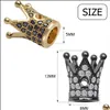 فواصل 12pcs cz king crown justs for diy make Jewelry Zirconia Zirinestone pave Queen Bracelet nercklace earr dhgarden dhern