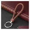 Nyckelringar L￤der Key Chain Benz Woven Lanyard Keychain med metallring f￶r bil / kontorshem 16 F￤rger Drop Leverans smycken DHA0C