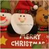 Juldekorationer Juldekorationer 2022 Ornament Tyg Santa Claus Snowman Letter Plate Door Wall Hanging Pendant Holiday DHPJX