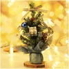 Decorações de Natal Decorações de Natal 25 cm mini ornamentos de árvores decoração mticolor portátil em miniatura caseira de natal decoração de pvc para dhaoy
