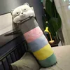 60100cm Leuke regenboog Husky Dog Toy Soft Long Cartoon Office Breaking Duffel Sleeping Leeskussens Bed Decor Poppen cadeau voor meisjes J220729