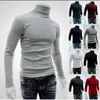 Männer Pullover Mode Einfarbig Langarm Rollkragen in Pullover Gestrickte Jersey Hombre Cuello 221124