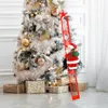 Christmas Decorations 2023 Santa Claus Doll Climbing Ladder with Music Tree Ornaments For Home Navidad Year Kids Gift 221124