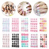 False Nails 24st Kids Full Cover Press On Self Lime Nail Manicure Tips Candy Color Fake Art for Child