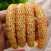 Bileklik 24K 4pcs/Lot Zeytin Yaprağı Dubai Etiyopya Altın Renkli Para Kumbezleri Kadınlar İçin Karısı Düğün Takı Banglesbracelet Hediyeler