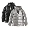 Winter Down Coats Men puffer jacka kvinnor vinterjackor utomhus fj￤der outwear h￥lla varm tjock kappa vindt￤t geometriska tryckta kl￤der l￥ng￤rmad hoodie