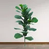 Decorative Flowers Large Artificial Plant Green Fake Piano Leaf Banyan Long Branch Tropical Tree Garden Room Bedroom Balcony Decoration