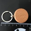 Keychains Wooden Keychain Charms Rectangular Circular Collectible Car Key Ring Pendant Bag Ornaments Accessories Party Souvenir Gifts