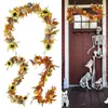 Decoratieve bloemen Simulatie Halloween Deur Decoratie Thanksgiving Day Bruiloft Decor Pompoenplanten Faux Bladeren Handgreep Bundel