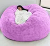 Chair Covers Super Large 7ft Giant Fur Bean Bag Cover Living Room Furniture Big Round Soft Fluffy Faux BeanBag Lazy Sofa Bed Coat