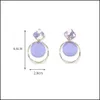 Charme Géométrique Rond Boucle D'oreille Charme Mode Boho Bonbons Couleur Boucles D'oreilles Simple Cercle Déclaration Brillant Bijoux G Dhgarden Dhznd