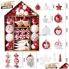 Décoration de fête Décoration de fête 70pcs Ornements de boule de Noël Ensemble de pendentifs suspendus pour arbre de Noël Décorations pour la maison Cadeaux de l'année 2023 Dro Dh5PL