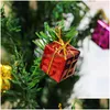 Decorazioni natalizie Decorazioni natalizie 12 pezzi Mini confezione regalo Ornamenti per alberi Anno Ornamenti appesiNatale Drop Delivery Home Ga Dhsmi