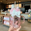 Starbucks Cherry Blossom Sezon Mason Glass Straw Mub 600 ml Pink Sakura Bow Bow Coffee Cup U3VG