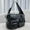 Superbusy Large Sling Bag black Arena lambskin Aged Silver Hardware Lost Tape Collection Bb logo engraved on zip puller Luxury Designer Shoulder Bags Handbags 2022