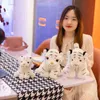1PC 202530 cm Prawdziwe Plush Plush Dolls Symulacja siedząca biała pluszowa zabawka dla ldren home dekoracje ldren prezent J220729