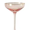 Wine Glasses 150ml Art Outline In Gold Dish Shape Champagne Glass LeadFree Crystal Goblet Cocktail Dessert Wine Cup Red Wine Pink Drinkware 221124