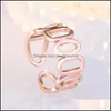 Band Rings Hollow Chain Rings Band Finger Women Open Justerbar Rose Gold Knuckle Street Style Personlig modesmycken Drop Del DH51O