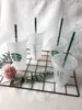 Starbucks 16oz 24OZ Tumblers Mugs Plastic Drinking Juice With Lip And Straw Magic Coffee Mug Costom Transparent cup 50pcs Mug DHL transport RZMW