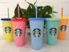 24oz färgförändring tumlar plast drickande juice koppar med läpp och halm magi kaffemuggar costom starbucks färg byte