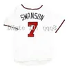 Бейсбол в колледже 2012 винтажные бортовые майки Jones 5 Freddie Freeman 7 Dansby Swanson Red Blue White Blee Retro Retrack Baseball