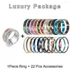 Cluster Rings Koaem Gift Box Stainless Steel Rotatable Mix Interchangeable Accessories Jewelry Set Stackable Ring Femme Bague Pack